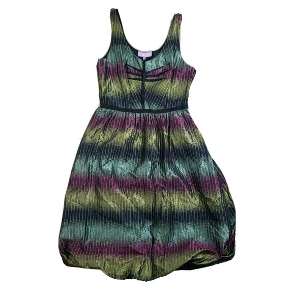 Vivienne Tam Dress 6 Multicolor Silk Cotton Blend Iridescent Shimmer - Picture 1 of 10